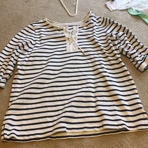 Black and white striped top